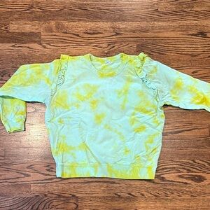 Clare V - Vibrant Tie-Dye Sweatshirt - Ruffle Shoulder Trim